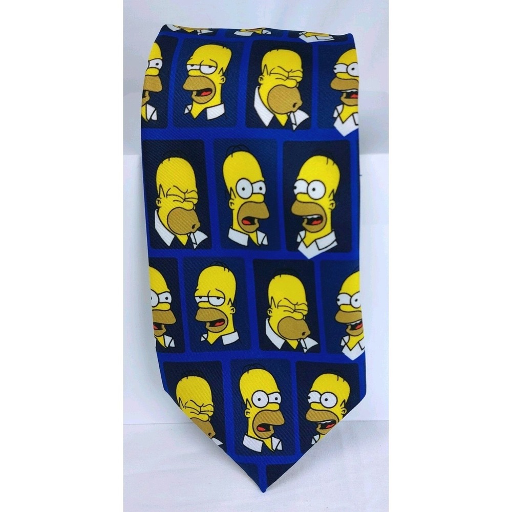 Neck Tie The Simpsons Homer Simpson Tie 2005 Various Faces Fun Print 3.5"x57"